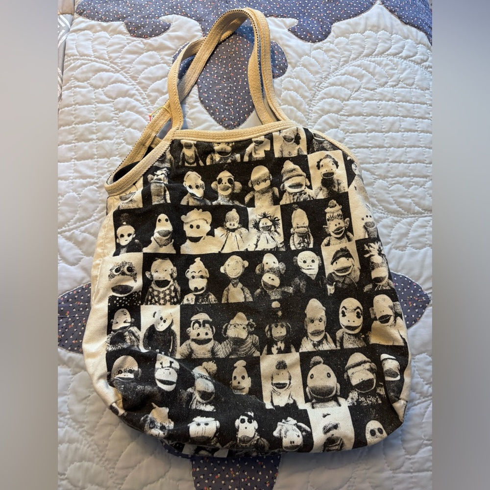 Sock monkey tote bag